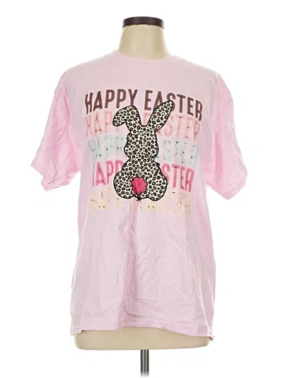 Pre-owned Gildan Short Sleeve T-shirt In Pink