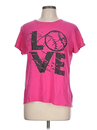 Pre-owned Gildan Short Sleeve T-shirt In Pink