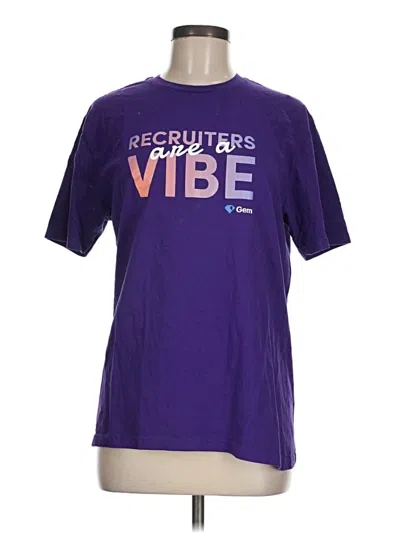 Pre-owned Gildan Short Sleeve T-shirt In Purple