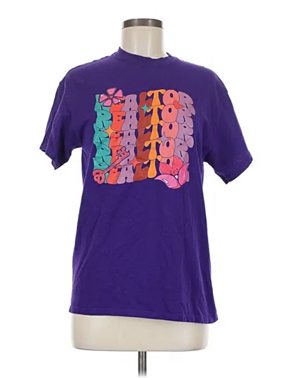 Pre-owned Gildan Short Sleeve T-shirt In Purple