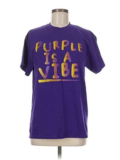 Pre-owned Gildan Short Sleeve T-shirt In Purple