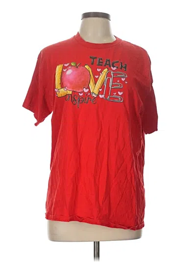 Pre-owned Gildan Short Sleeve T-shirt In Red