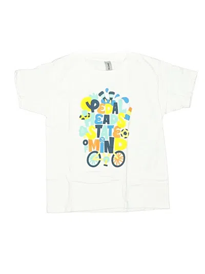 Pre-owned Gildan Kids' Short Sleeve T-shirt In White