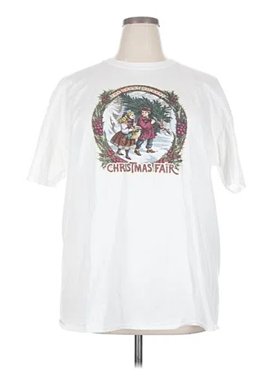 Pre-owned Gildan Short Sleeve T-shirt In White