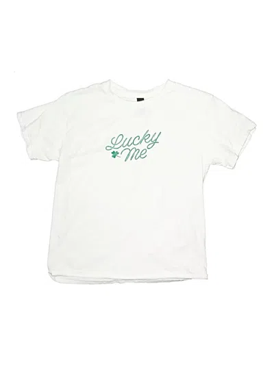 Pre-owned Gildan Kids' Short Sleeve T-shirt In White