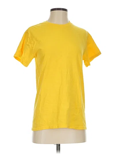 Pre-owned Gildan Short Sleeve T-shirt In Yellow