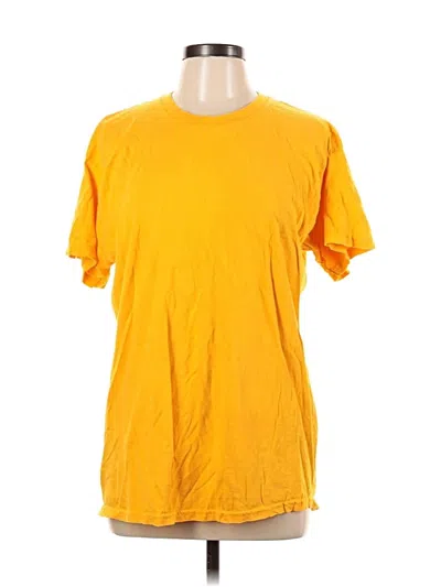 Pre-owned Gildan Short Sleeve T-shirt In Yellow