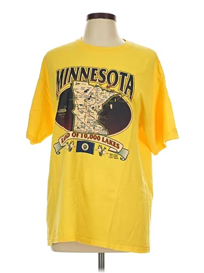 Pre-owned Gildan Short Sleeve T-shirt In Yellow
