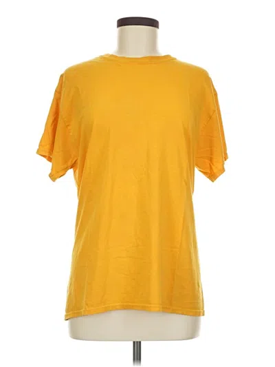 Pre-owned Gildan Short Sleeve T-shirt In Yellow
