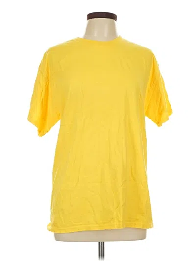 Pre-owned Gildan Short Sleeve T-shirt In Yellow