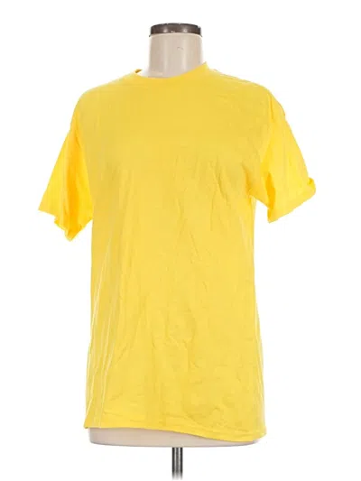 Pre-owned Gildan Short Sleeve T-shirt In Yellow