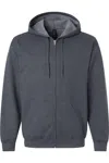 Gildan Softstyle Full-zip Hooded Sweatshirt In Blue