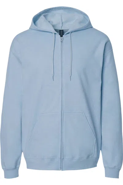 Gildan Softstyle Full-zip Hooded Sweatshirt In Blue