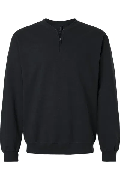 Gildan Softstyle Midweight 1/4 Zip Sweatshirt In Black