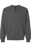 Gildan Softstyle Midweight 1/4 Zip Sweatshirt In Gray