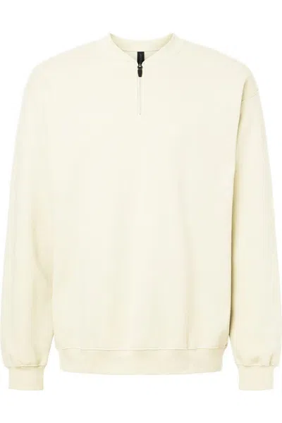 Gildan Softstyle Midweight 1/4 Zip Sweatshirt In Neutral