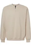 Gildan Softstyle Midweight 1/4 Zip Sweatshirt In Neutral