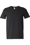 Gildan Softstyle V-neck T-shirt In Black