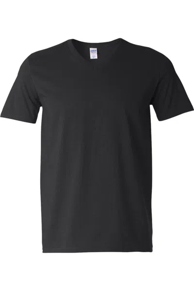 Gildan Softstyle V-neck T-shirt In Black