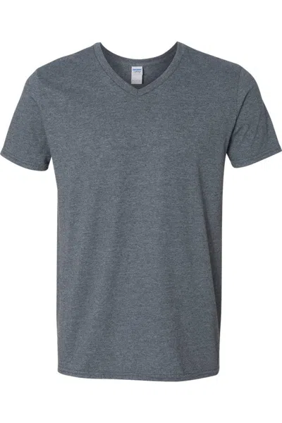Gildan Softstyle V-neck T-shirt In Grey