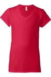 Gildan Softstyle Womens V-neck T-shirt In Red
