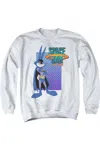 Gildan Space Jam 2 Bugs Batman Adult Crewneck Sweatshirt In White