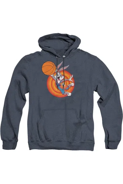 Gildan Space Jam 2 Bugs Slam Adult Heather Hoodie / Hooded Sweatshirt In Blue