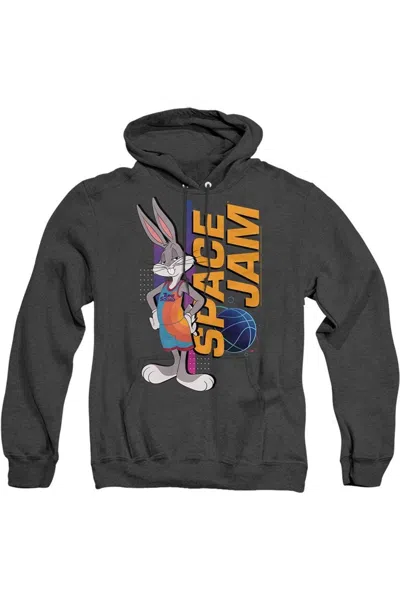 Gildan Space Jam 2 Bugs Standing Adult Heather Hoodie / Hooded Sweatshirt In Black