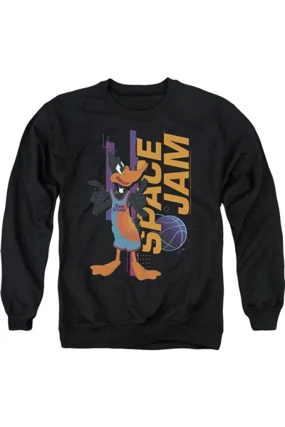 Gildan Space Jam 2 Daffy Standing Adult Crewneck Sweatshirt In Black