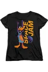 Gildan Space Jam 2 Porky Standing Short Sleeve Women´s Tee / T-shirt In Black