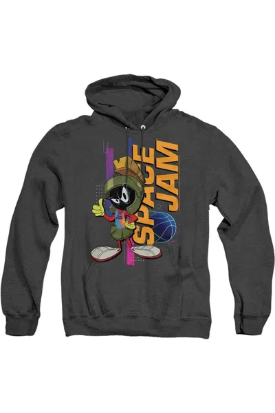Gildan Space Jam 2 Marvin Standing Adult Heather Hoodie / Hooded Sweatshirt In Black