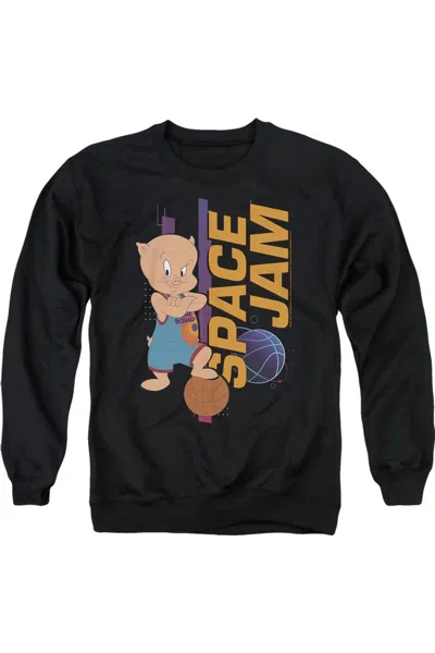 Gildan Space Jam 2 Porky Standing Adult Crewneck Sweatshirt In Black