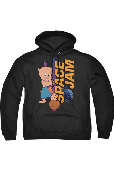 Gildan Space Jam 2 Porky Standing Adult Pull Over Hoodie / Hooded Sweatshirt In Black