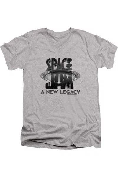 Gildan Space Jam 2 Space Jam 2 Logo Black Short Sleeve Adult V Neck Premium Cotton Tee / T-shirt In Multi