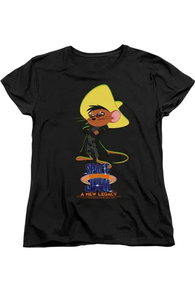 Gildan Space Jam 2 Speedy Matrix Short Sleeve Women´s Tee / T-shirt In Black