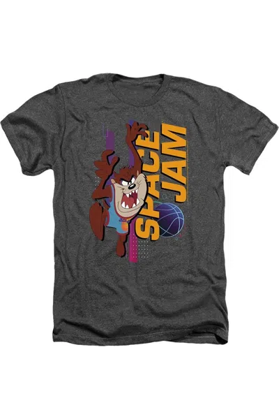 Gildan Space Jam 2 Taz Standing Adult Heather Tee / T-shirt In Black