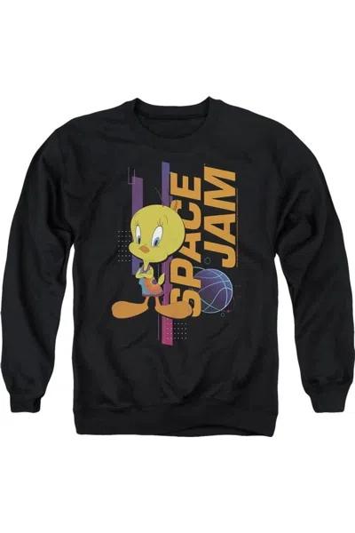 Gildan Space Jam 2 Tweety Standing Adult Crewneck Sweatshirt In Black