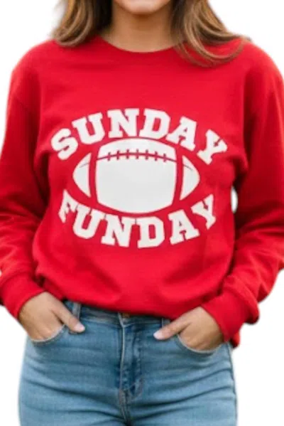 Gildan Sunday Funday Football Sweatshirt In Red