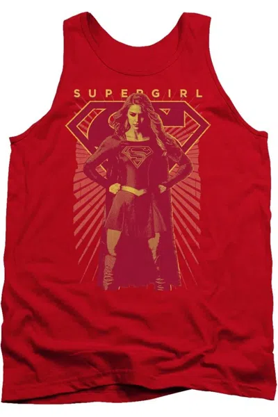 Gildan Supergirl Ready Set Adult Tank Top In Red