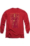 Gildan Supergirl Ready Set Long Sleeve Adult Tee / T-shirt In Red