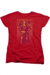 Gildan Supergirl Ready Set Short Sleeve Womens Tee / T-shirt In Red