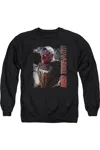 Gildan Supergirl Red Tornado Adult Crewneck Sweatshirt In Black