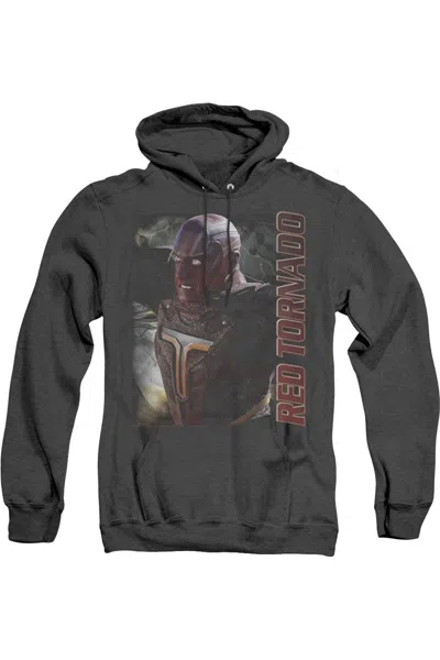 Gildan Supergirl Red Tornado Adult Heather Hoodie / Hooded Sweatshirt In Black