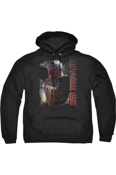 Gildan Supergirl Red Tornado Adult Pull Over Hoodie / Hooded Sweatshirt In Black