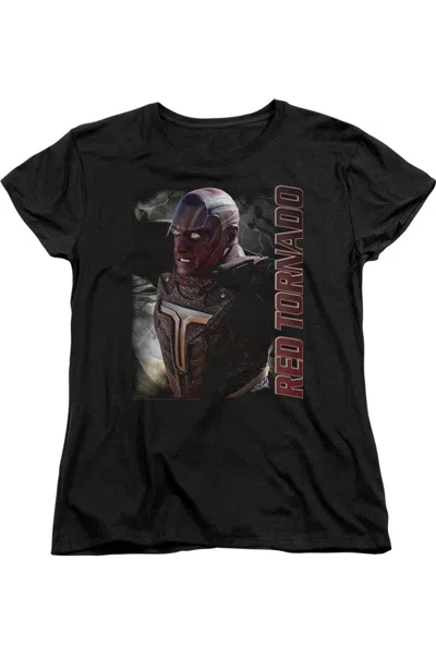 Gildan Supergirl Red Tornado Short Sleeve Women´s Tee / T-shirt In Black