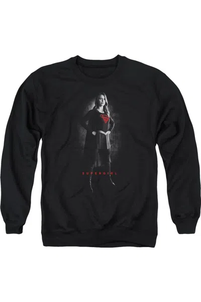 Gildan Supergirl Supergirl Noir Adult Crewneck Sweatshirt In Black