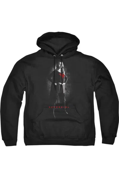 Gildan Supergirl Supergirl Noir Adult Pull Over Hoodie / Hooded Sweatshirt In Black