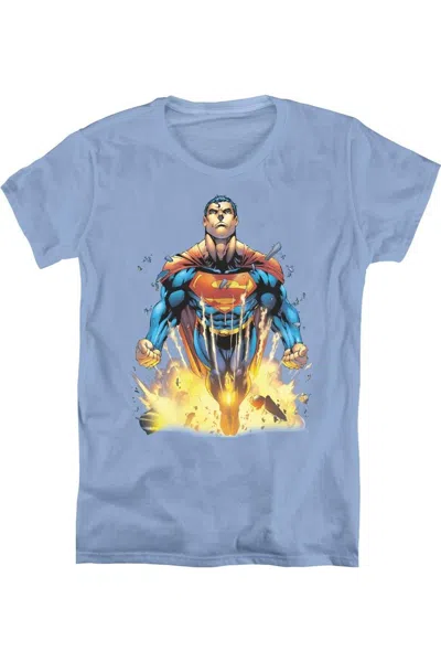 Gildan Superman #224 Cover Short Sleeve Womens Tee / T-shirt In Blue