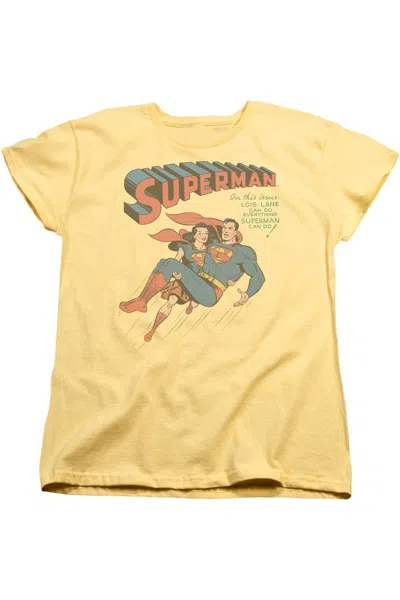 Gildan Superman #57 Cover Short Sleeve Womens Tee / T-shirt In Yellow