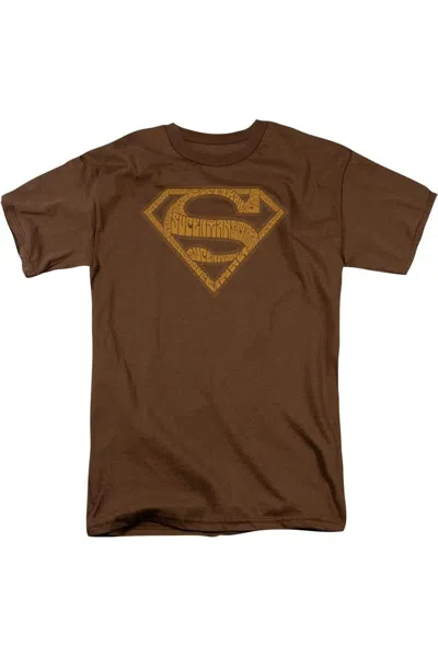 Gildan Superman 60s Type Shield Short Sleeve Adult Tee / T-shirt In Brown